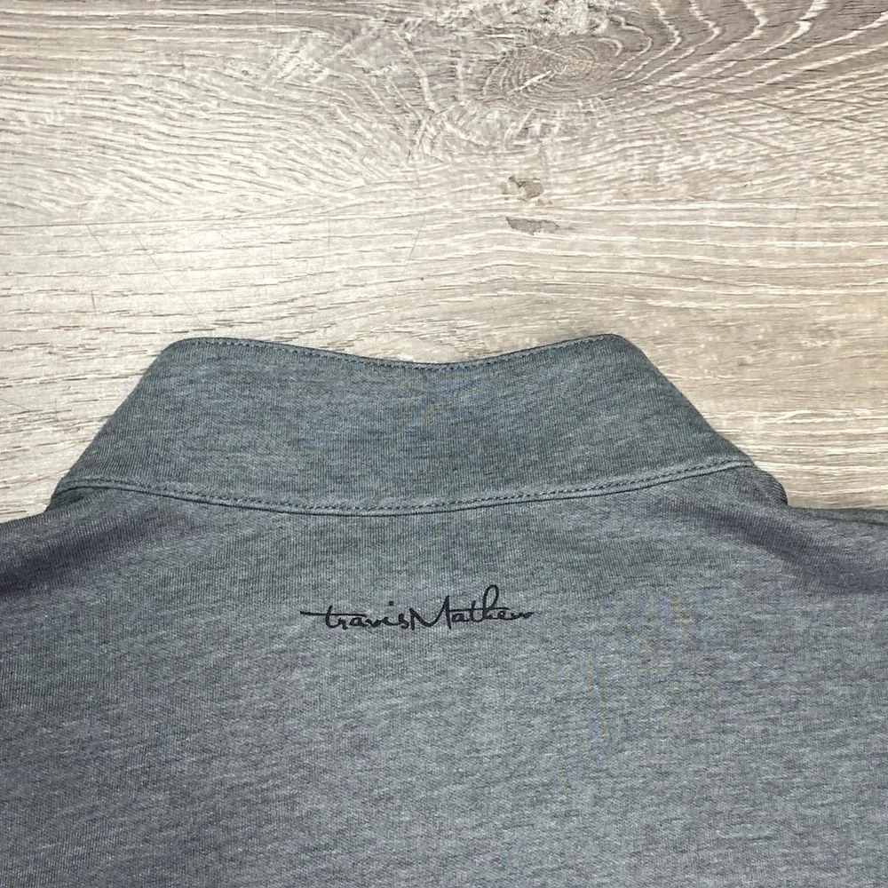 TravisMathew‎ Sweater Mens Large Heather Gray Quarter Zip Golf Pullover Layer